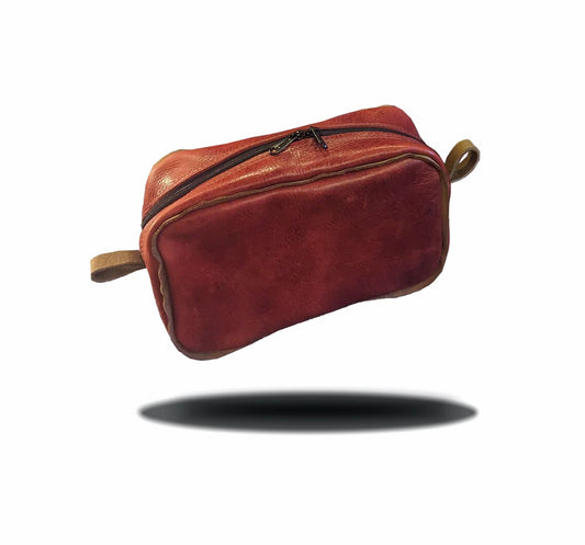 Hand Crafted Leather Toiletry Kit Bag - Handmade leather - Full Grain Strap Leather - Travel Bag