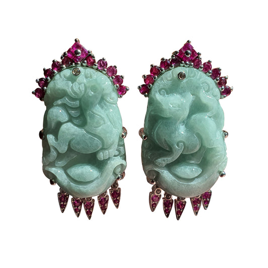 ZODIAC SIGN EARRINGS - Pink Ruby Earrings - Astrology Earrings - Unique Gem Jewelry - Gift For Astrologist - Women Wedding Earring