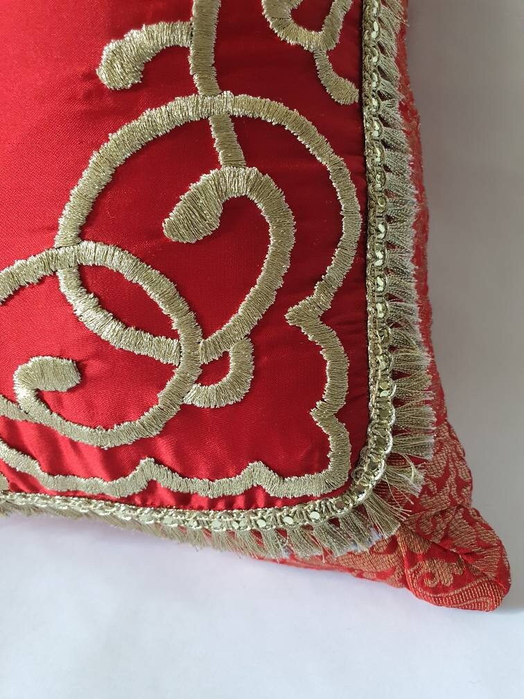 Decorative Silk Pillow Set - Mulberry Silk Hand Embroidered Pillow Covers - handmade pillow - silk Chinese cushion - chinoiserie cushion
