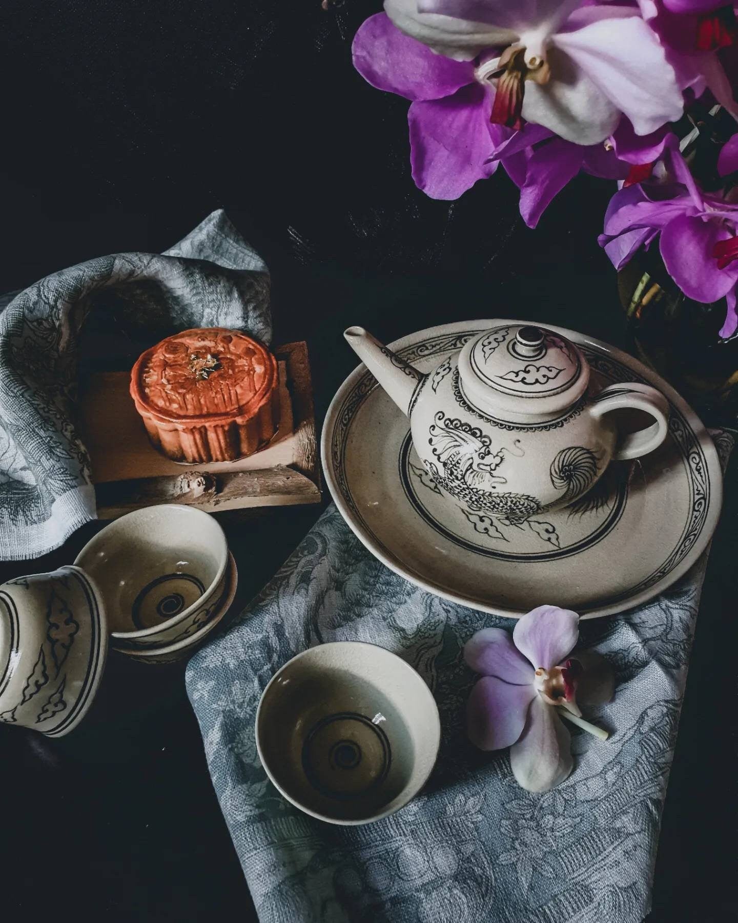 Handmade Pottery Tea Set - Hand Painted Pottery - Chinese Tea Set - handmade pottery - handmade tea pot - Artisan Pottery - Wedding Gift